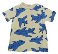 Béžové tričko s letadly H&M