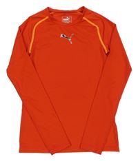 Červené funkční sportovní triko s logem PUMA