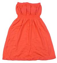 Neonově oranžové šaty s perforovaným vzorem Yd.