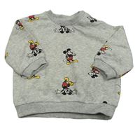 Šedá melírovaná mikina s Mickeym H&M