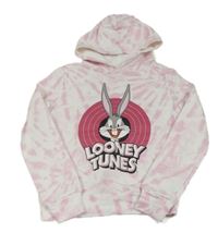 Bílo-růžová batikovaná mikina s Bugs Bunnym a kapucí