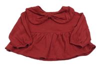 Tmavočervená mikina s límečkem Next