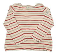Krémovo-červeno-růžové pruhované mikinotriko Joules
