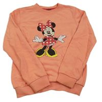 Korálová melírovaná mikina s Minnie