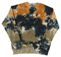 Černo-hnědá batikovaná mikina s výšivkou H&M