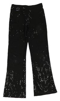 Černé flitrové slavnostní kalhoty Sinsay