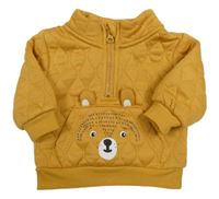 Okrová prošívaná mikina s medvědem Primark