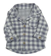 Modrofialovo-světlešedá kostkovaná košile George