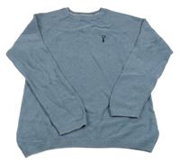 Modrošedý svetr s výšivkou Next