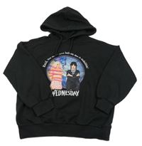 Černá mikina s Wednesday s Enid a kapucí