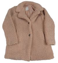 Starorůžový huňatý podšitý kabát Primark