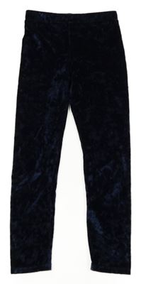 Tmavomodré sametové legíny Kiabi