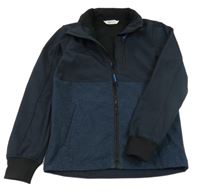 Tmavomodro-melírovaná softshellová bunda H&M