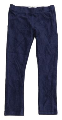 Tmavomodré žebrované sametové tregíny M&S