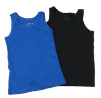 2x tílko - safírové + černé