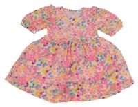 Světlerůžovo-barevné šifonové šaty se srdíčky a volánky