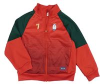 Červeno-zelená sportovní propínací mikina s potiskem - Portugal H&M