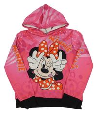 Tmavorůžová mikina s Minnie a kapucí