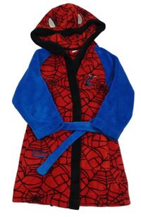 Červeno-modrý chlupatý župan s kapucí - Spiderman zn. Marvel