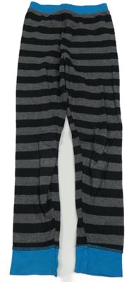 Černo-šedé pruhované pyžamové kalhoty C&A