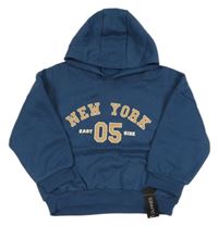 Nové - tmavomodrá oversize mikina s nápisem a kapucí Dunnes 