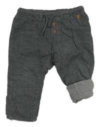 Tmavošedé podšité manšestráky H&M