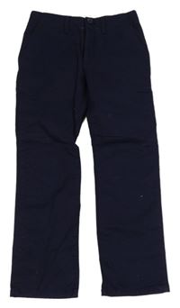 Tmavomodré plátěné chino kalhoty GAP