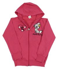 Růžová propínací mikina s Marií a kapucí 