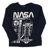 Tmavomodré triko s potiskem - Nasa H&M