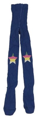 Tmavomodré punčocháče s barevnou hvězdou 