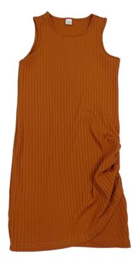 Hnědé žebrované šaty shein