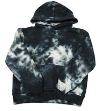 Tmavomodro-bílá batikovaná mikina s kapucí H&M