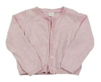 Světlerůžový melírovaný propínací svetr Next