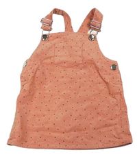 Lososové puntíkaté manšestrové laclové šaty Primark