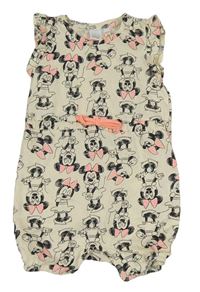Smetanový kraťasový overal s Minnie Disney
