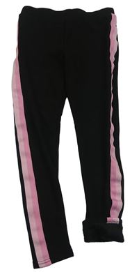 Černo-růžové zateplené legíny s pruhy Primark