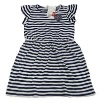 Tmavomodro-bílé pruhované šaty se srdíčkem H&M