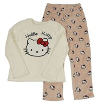 Bílo-růžové plyšové pyžamo s Hello Kitty Zara