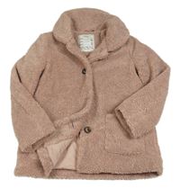 Starorůžový huňatý podšitý kabát M&S