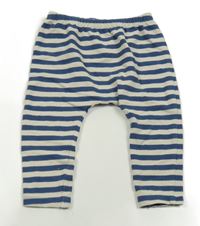 Smetanovo-modré pruhované lehké tepláky Next