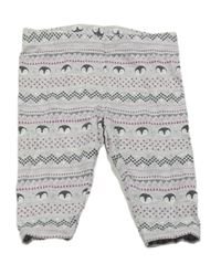 Světlešedé vzorované legíny s tučňáky Topomini