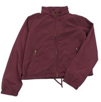 Vínová šusťáková podšitá crop bunda H&M