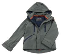 Antracitová softshellová bunda s číslem a kapucí 