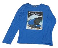 Modré triko s vlakem H&M