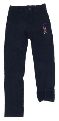 Tmavomodré zateplené tregíny s flitry Kids