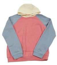 Růžovo-modro-smetanová mikina s kapucí Mountain Warehouse