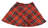 Červeno-černo-bílá kostkovaná sukně H&M