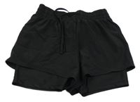 Černé dvojité sportovní kraťasy H&M