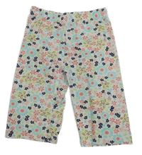Bílo-barevné květované elastické kraťasy Kids