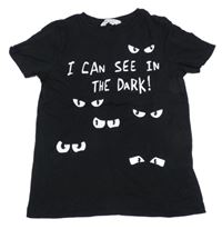 Černé tričko s nápisem H&M